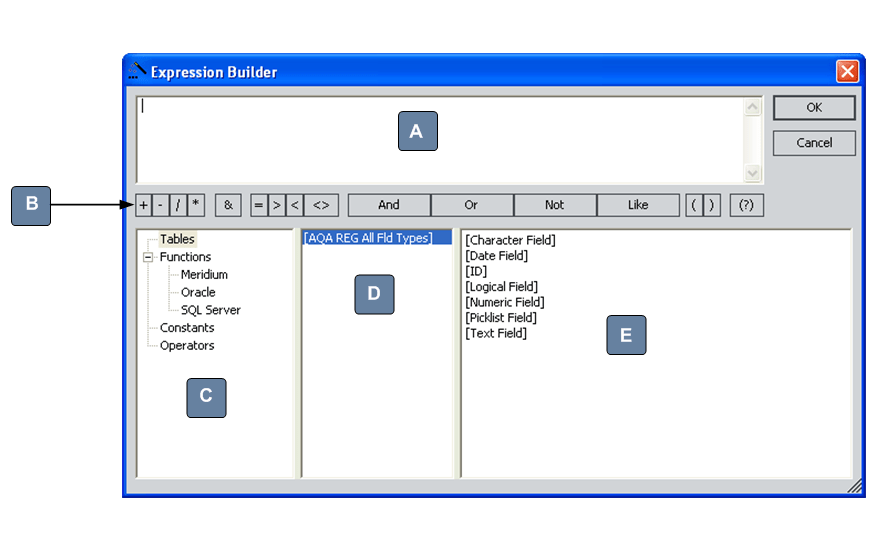 Aspects of the Expression Builder
